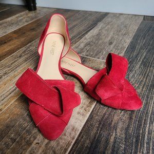 Red Suede Flats LIKE NEW
